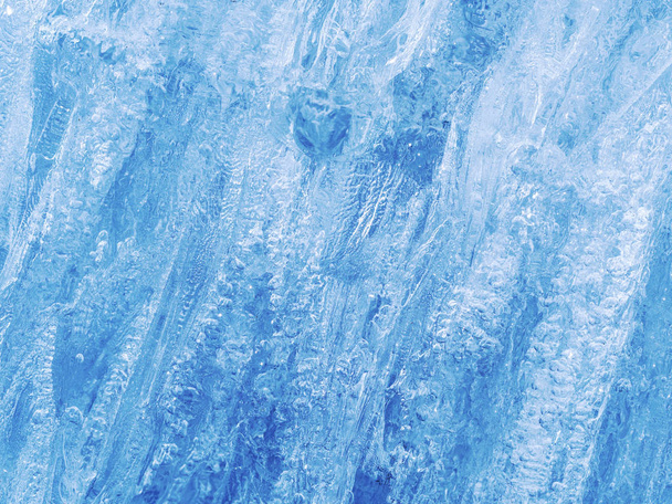 blaues Eis abstrakter natürlicher Hintergrund - Foto, Bild