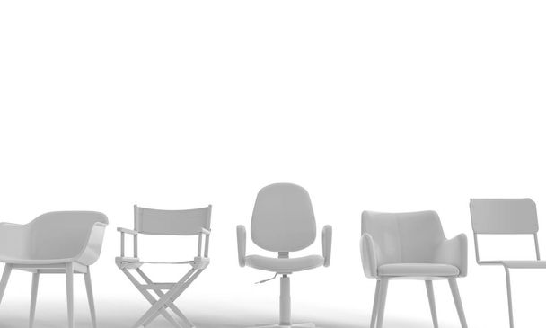 Row of different chairs. Job opportunity. Business diversity. re - Photo, image