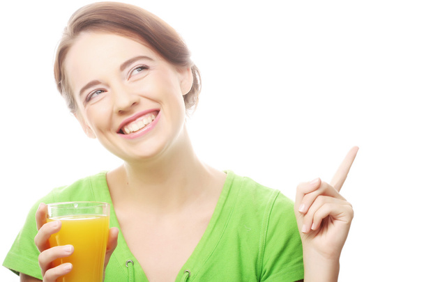 Woman with juice - Zdjęcie, obraz