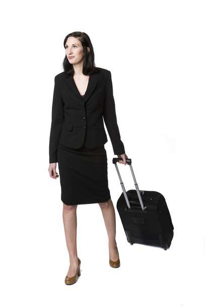 Woman with suitcase - Φωτογραφία, εικόνα