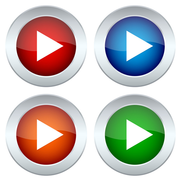 Collection of buttons with the sign of the play - Vector, Image