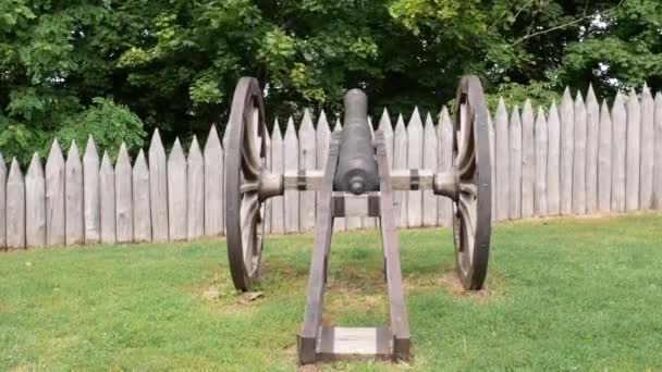 Model of the Cossack guns 17th century in the fortress of Baturyn, Ukraine   - Footage, Video