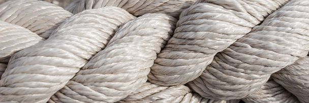 Closeup of strong rope, use as panoramic background - Photo, image