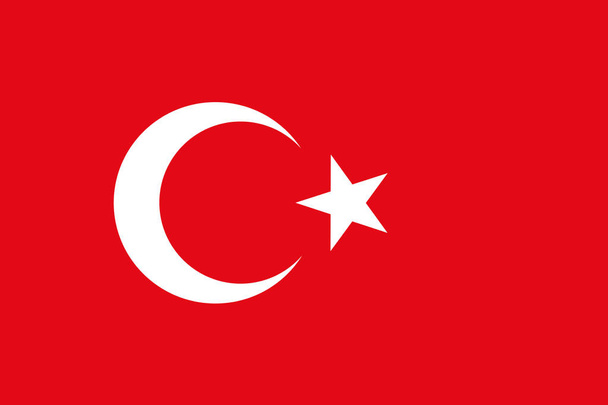 Törökország nemzeti zászlója. Vektoros illusztráció. Ankara, Isztambul - Vektor, kép