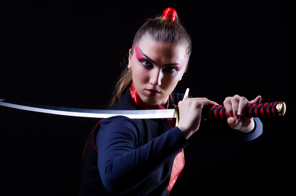 Woman in japanese martial art concept - Foto, Imagem
