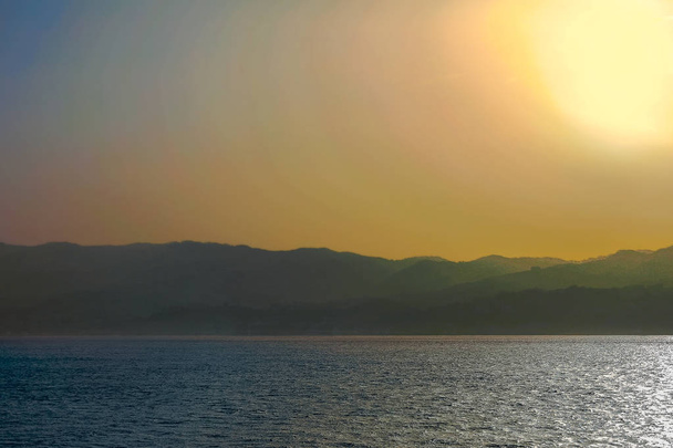 sunset over the Ionian sea of Sicilia - Photo, Image