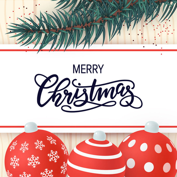 Christmas template for banners in realistic style, vector - Vector, Image
