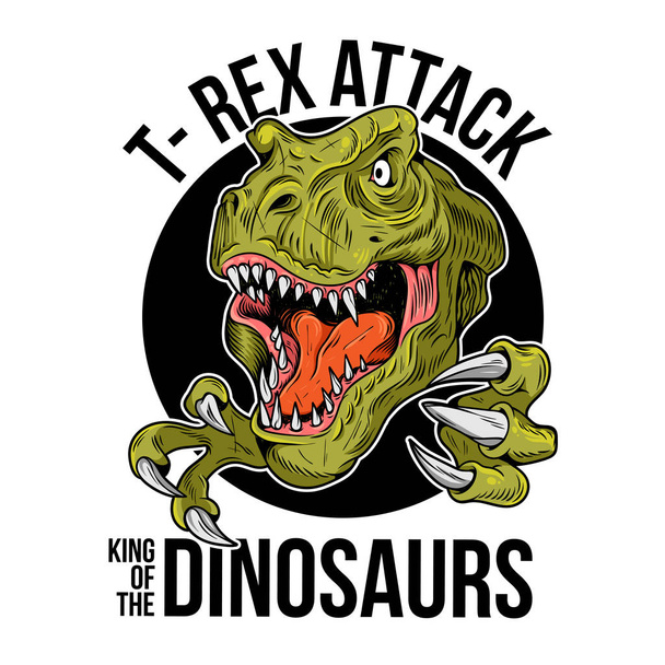 T-REX Tyrannosaurus Rex big dangerous head - Vector, Image