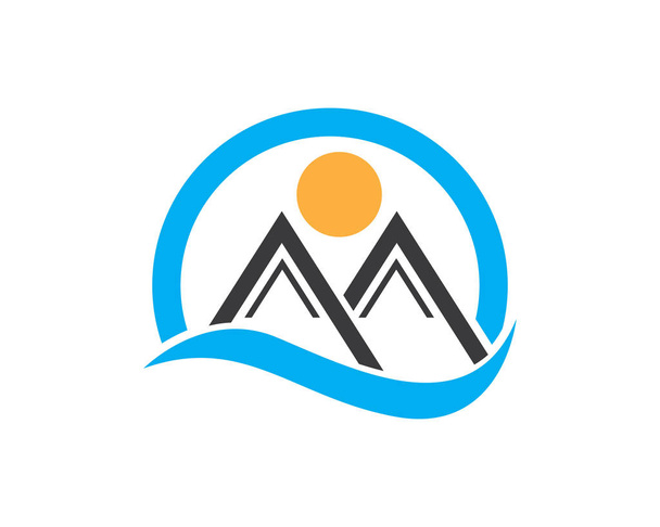 Nature Mountain ikon logo üzleti sablon Vector - Vektor, kép