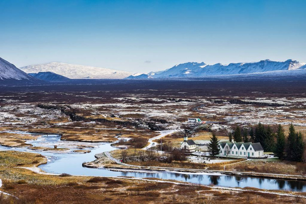 Landschap in het Nationaal Park van de Thingvellir in IJsland - Foto, afbeelding