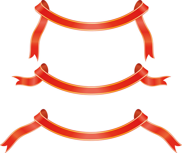 Set of red ribbons, vector illustration - Vector, Image