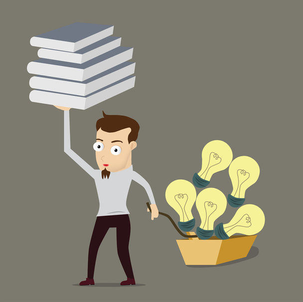 Businessman knowledge and idea - Vector, Image