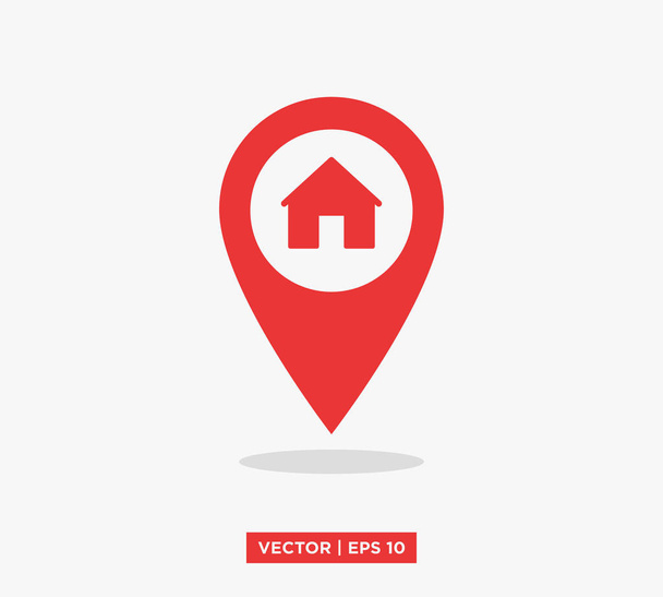 Home Gps Pointer Icon Vector Illustration - Vector, Image