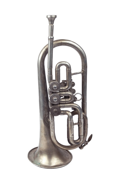 Eski gümüş trompet - Fotoğraf, Görsel