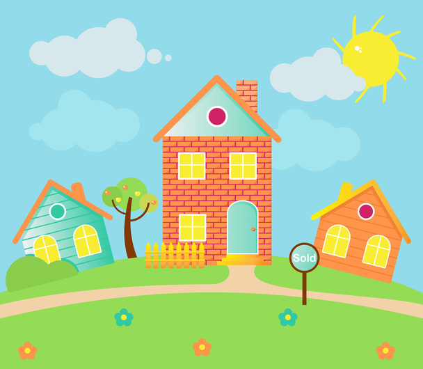 Sold houses - Vector, Image