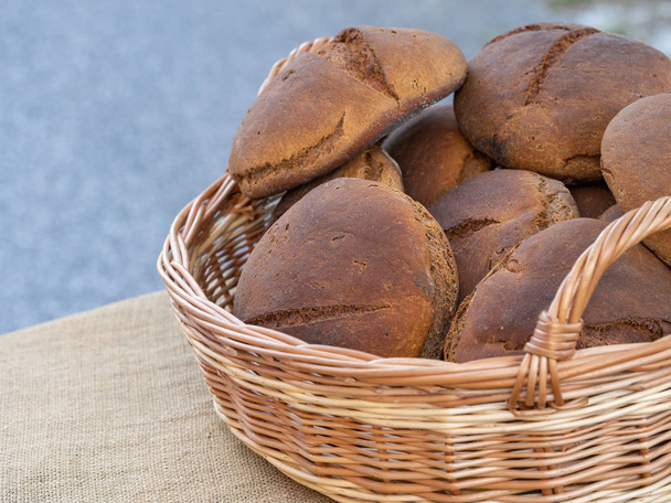 Marocca bread loaves, made with flour from Sweet Chestnuts, traditional food in Lunigiana, Italy. - Foto, Bild