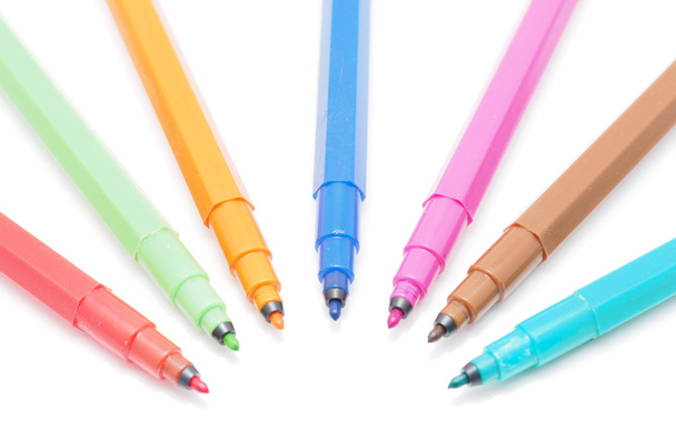felt-tip pens on a white background - Photo, Image