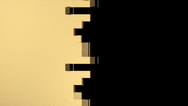 Animación de fondo de elementos dorados desplegados de izquierda a derecha - aislados en negro
.  - Imágenes, Vídeo