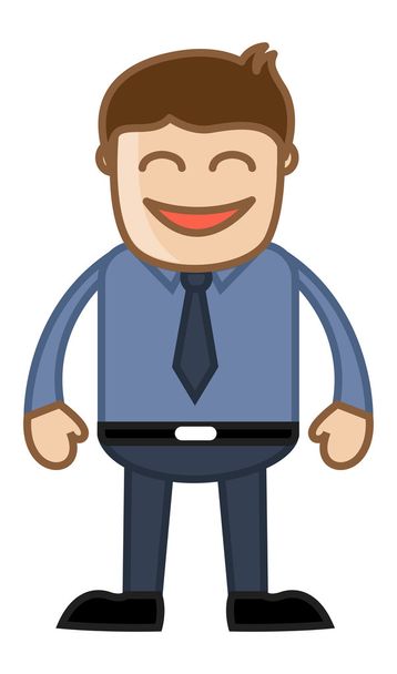 Funny Office Man - Business Cartoon Character Vector - Vector, Image