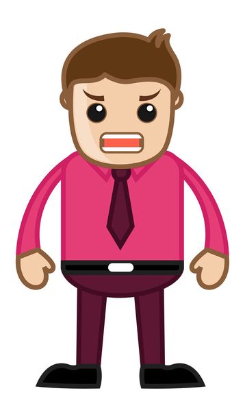 boos zakenman - business cartoon karakter vector - Vector, afbeelding