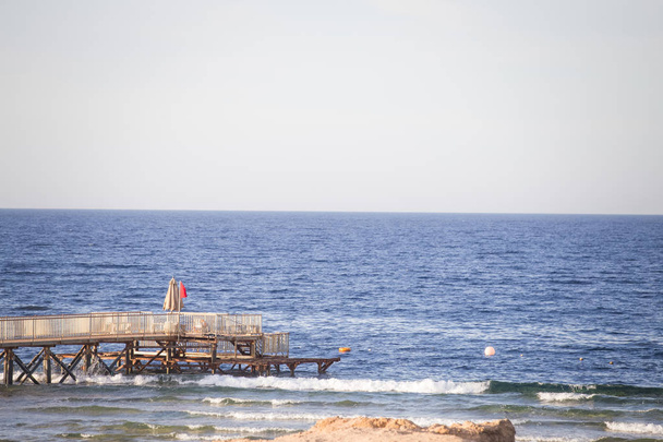 ビーチ傘夏の海の背景 - 写真・画像