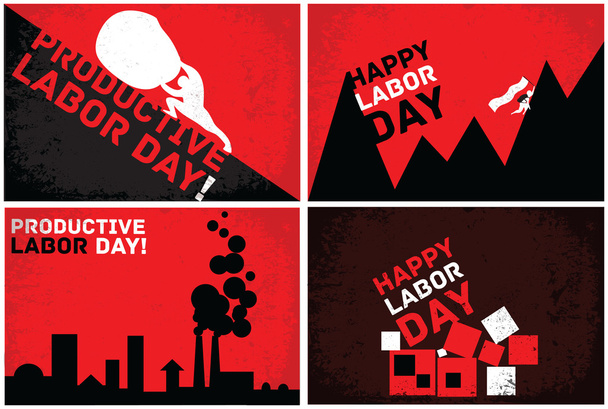 Tarjetas de felicitación para el Día del Trabajo
 - Vector, Imagen