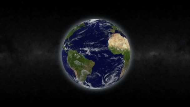 El planeta Tierra girando en el espacio. Representación de alta calidad con texturas fotorrealistas
.  - Metraje, vídeo