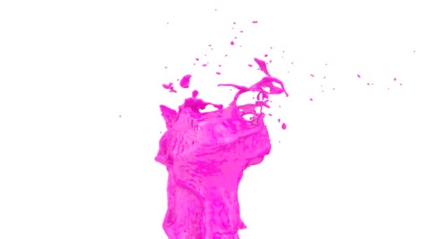Pink színes Splash dinamikus szuper lassított, elszigetelt fehér.  - Felvétel, videó