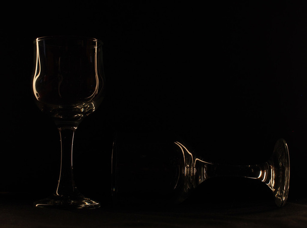 glass against a dark background - Фото, изображение