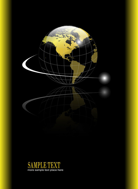 Background with gold globe - Vector, imagen