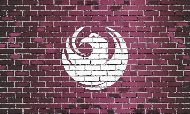 Блестящий флаг Феникса на кирпичной стене - Иллюстрация
 - Вектор,изображение