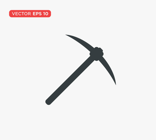 Pickaxe pictogram platte vector illustratie - Vector, afbeelding