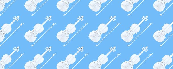 Λευκό βιολί μπλε φόντο 3D απεικόνιση 3D απόδοση - Φωτογραφία, εικόνα