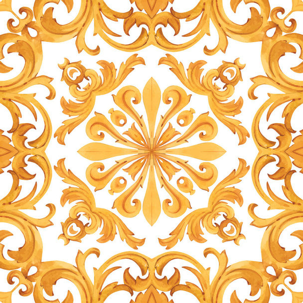 Golden baroque rich luxury vector pattern - Vector, Image