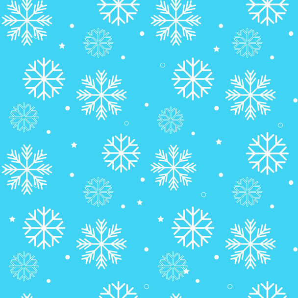 Modèle d'hiver blanc sans couture avec des flocons de neige sur fond bleu. Illustration vectorielle
. - Vecteur, image