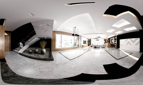 3D απόδοση 360 βαθμοί VR μοντέρνο γραφείο - Φωτογραφία, εικόνα