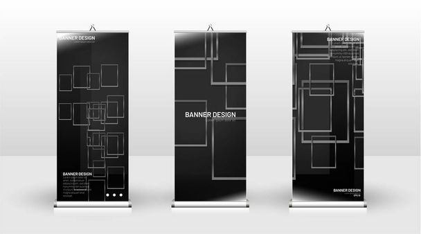 Design de modelo de banner vertical. pode ser usado para brochuras, capas, publicações, etc. Desenho vetorial de formas geométricas de fundos modernos
 - Vetor, Imagem