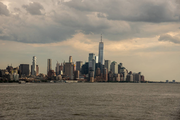 Downtown Manhattan from a boat in the Hudson River - Photo, Image