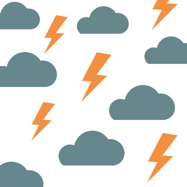 pattern cloud and thunder icon vector illustration - Vector, Image