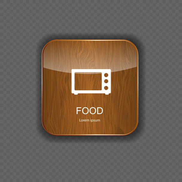 Ikony použití dřeva pro potraviny a nápoje - Vektor, obrázek