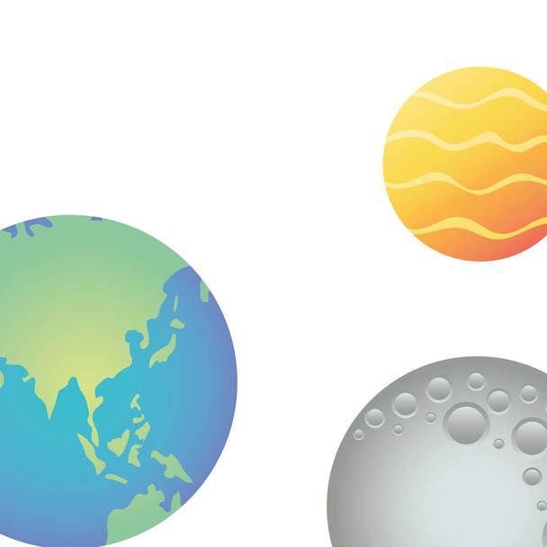 планета Солнечной системы изолированные иконки векторные иллюстрации
 - Вектор,изображение