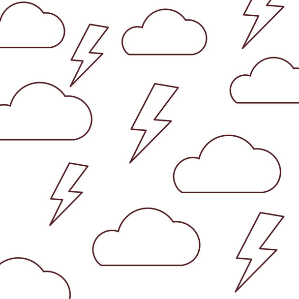 pattern cloud and thunder icon - Vector, afbeelding