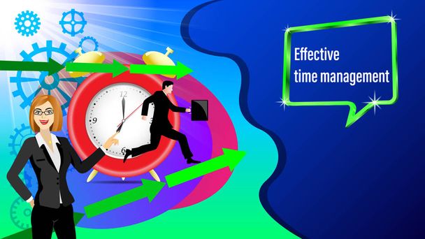 Effektives Zeitmanagement - Vektor, Bild