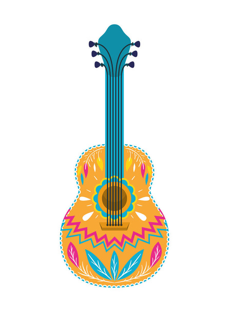 mexican guitar isolated icon - Vector, Image