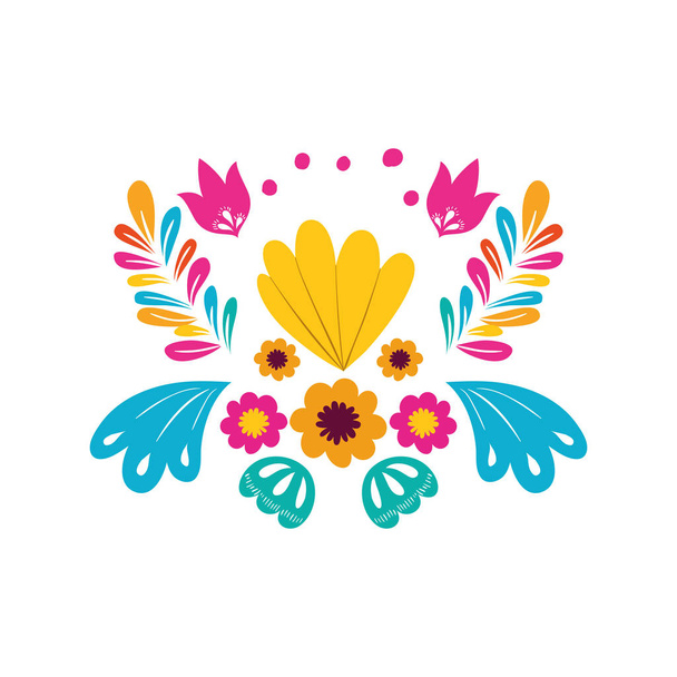 гірлянда з квітами і листям ізольована ікона
 - Вектор, зображення
