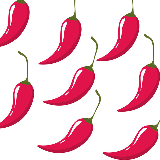 pattern of peppers mexican isolated icon - Vector, Image