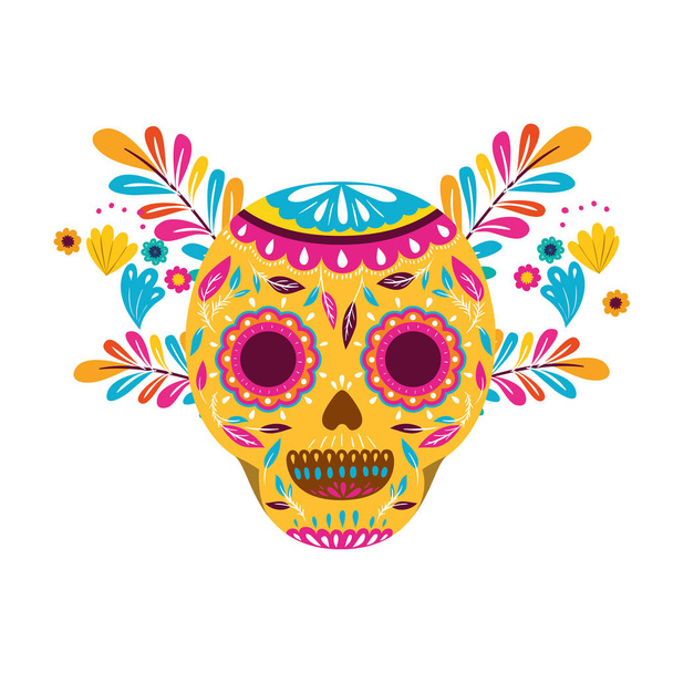icono de cráneo mexicano aislado
 - Vector, Imagen