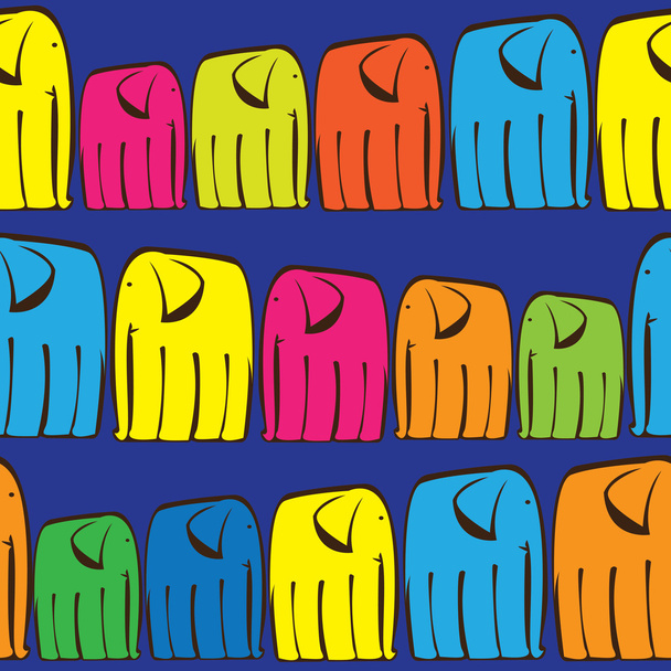 Безшовний візерунок кольорових слонів
 - Вектор, зображення
