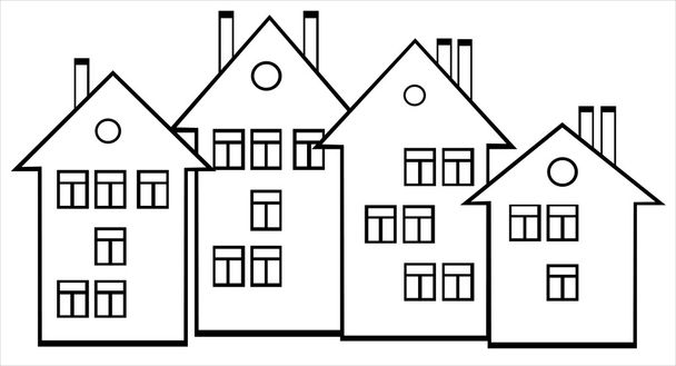 Houses illustration - Vector, Image