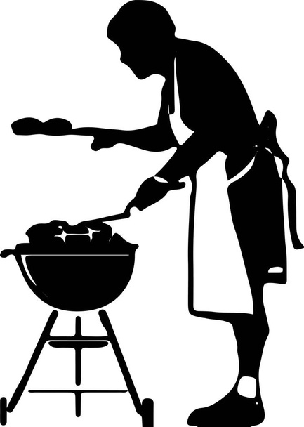 barbacoa parrilla ilustración - icono de la fiesta de alimentos en el fondo de color
 - Vector, Imagen